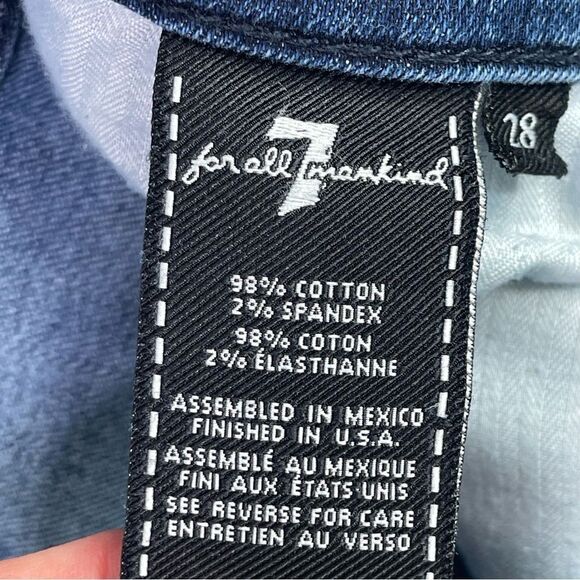7 For All Mankind Roxanne Jeans Women’s 28 Blue Ankle Straight Mid-Rise Denim - Picture 7 of 13